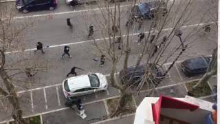 Fight on the streets between Pescara and Lazio hooligans 05.02.2017