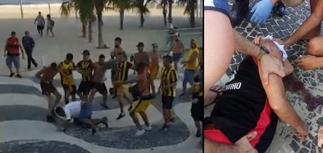 Flamengo and Penarol fans clash before Copa Libertadores 03.04.2019